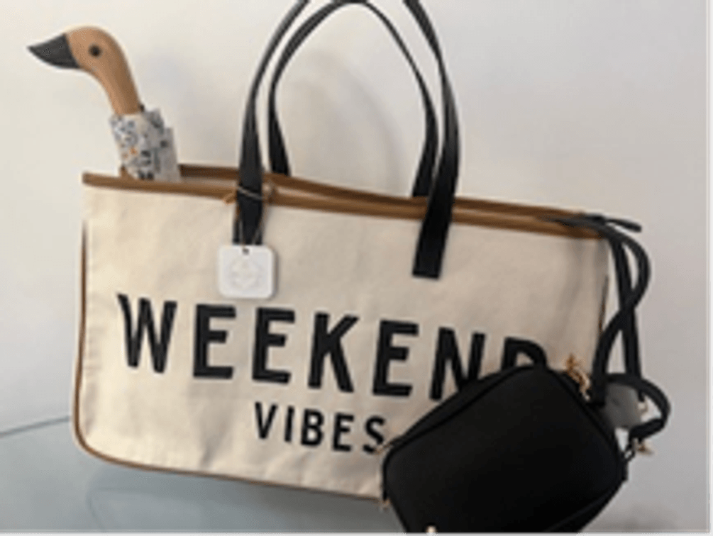 Weekend Vibes Tote with Marigold on Main Merchandise  •Value: $135