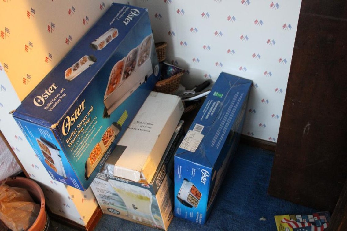 OSTER WARMING TRAYS, ICE CONE MACHINE, ETC