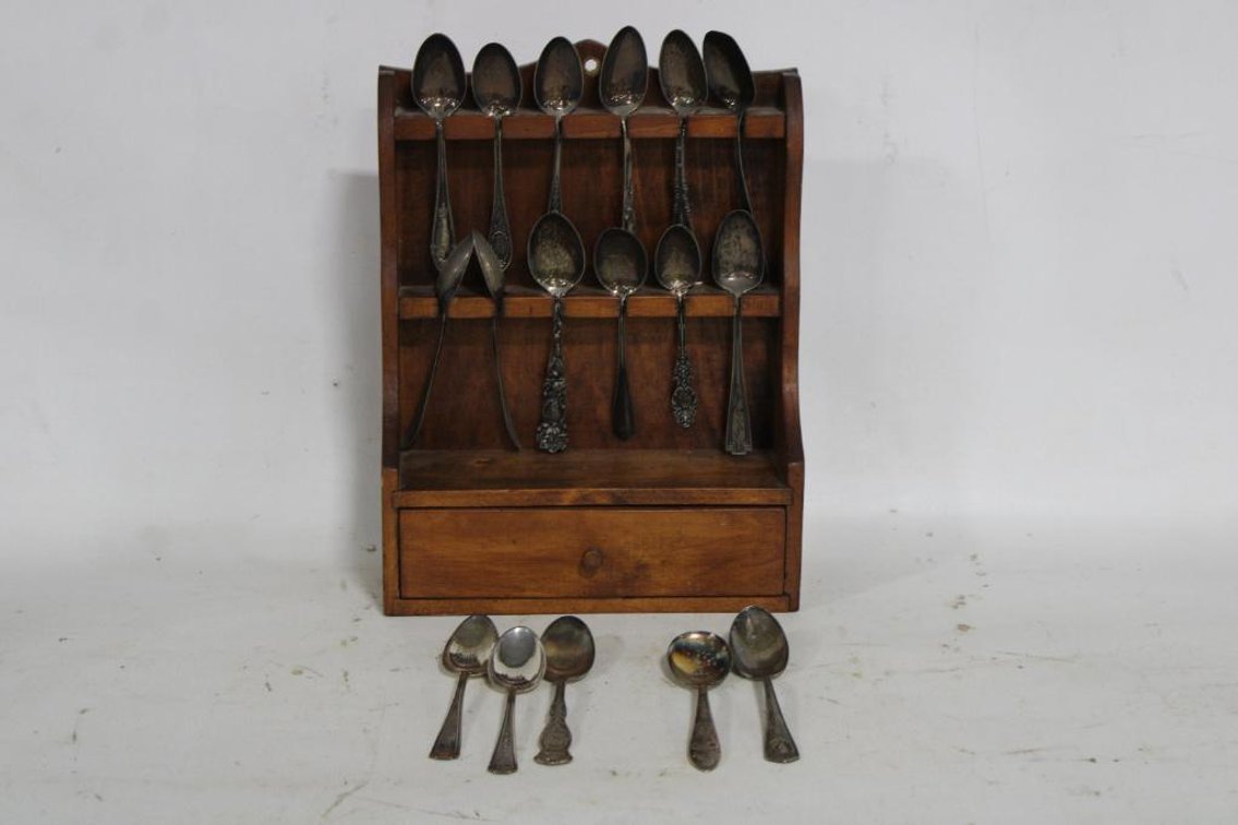 STERLING SPOONS W/ DISPLAY