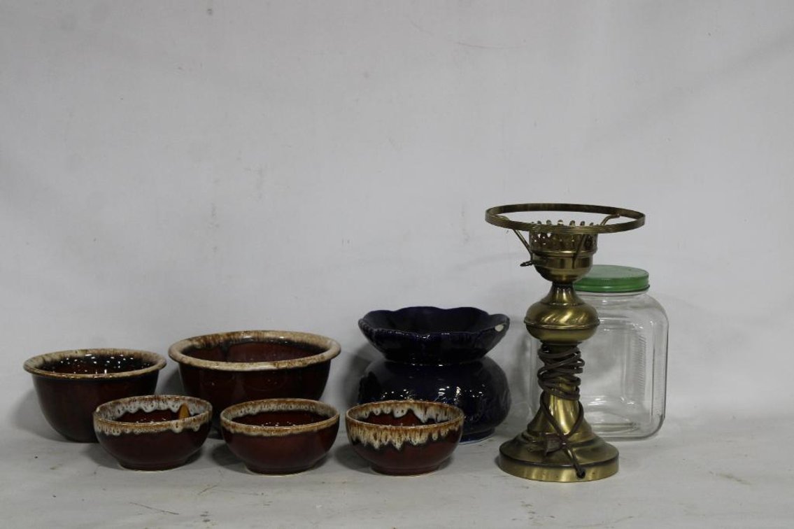 BOWLS, LAMP, JAR