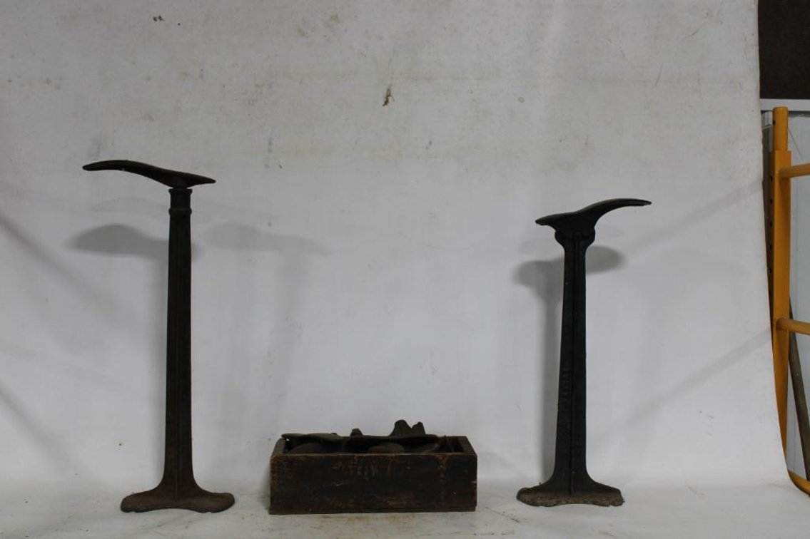 CAST IRON SHOE COBBLER STANDS W/ MOLDS