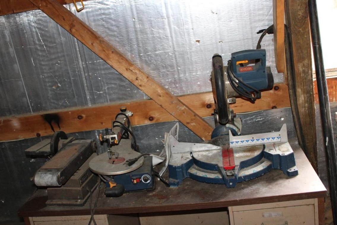 MITER SAW, SCROLL SAW, SANDER