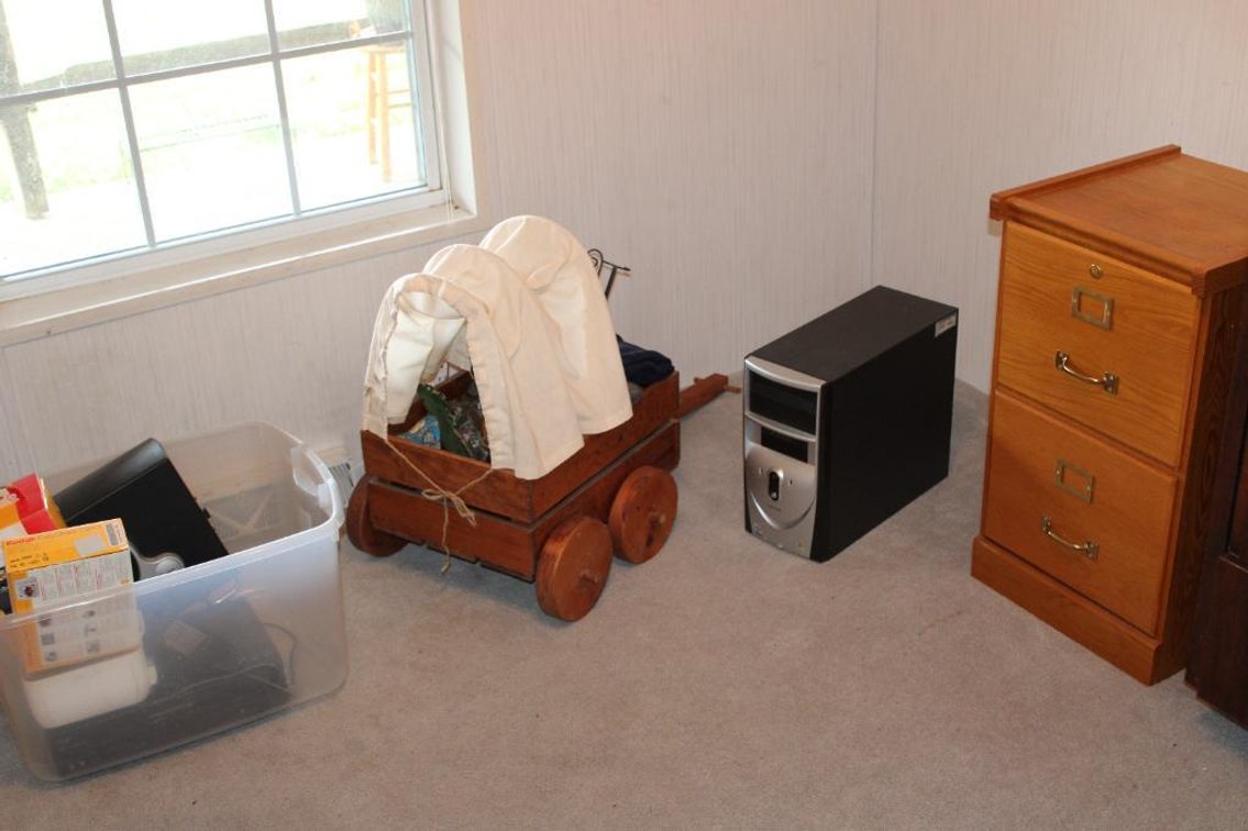 FILING CABINET, DESK, DECOR