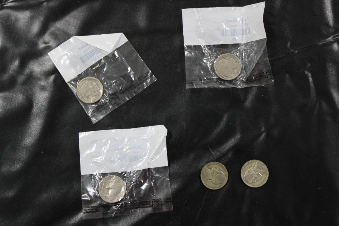 WAR TIME AND GRADED BUFFALO NICKELS