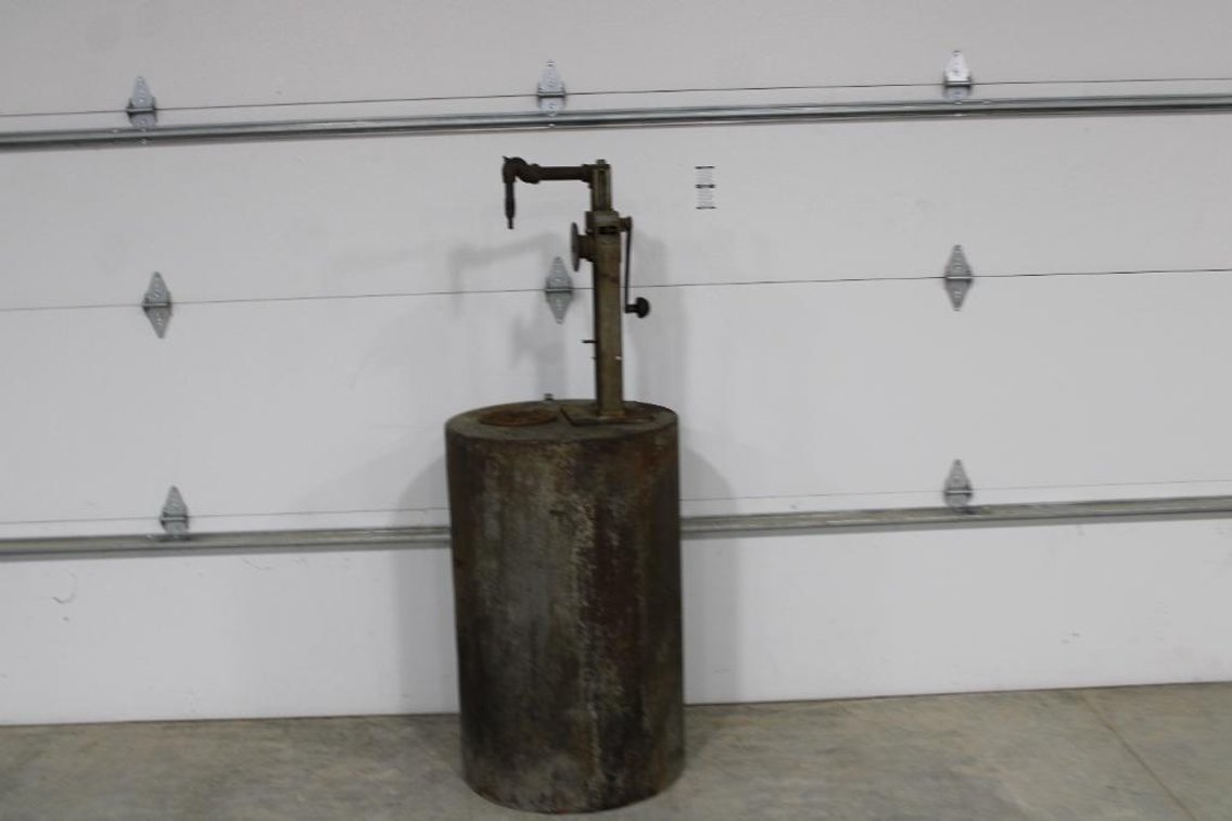 ANTIQUE OIL TANK W/ PUMP