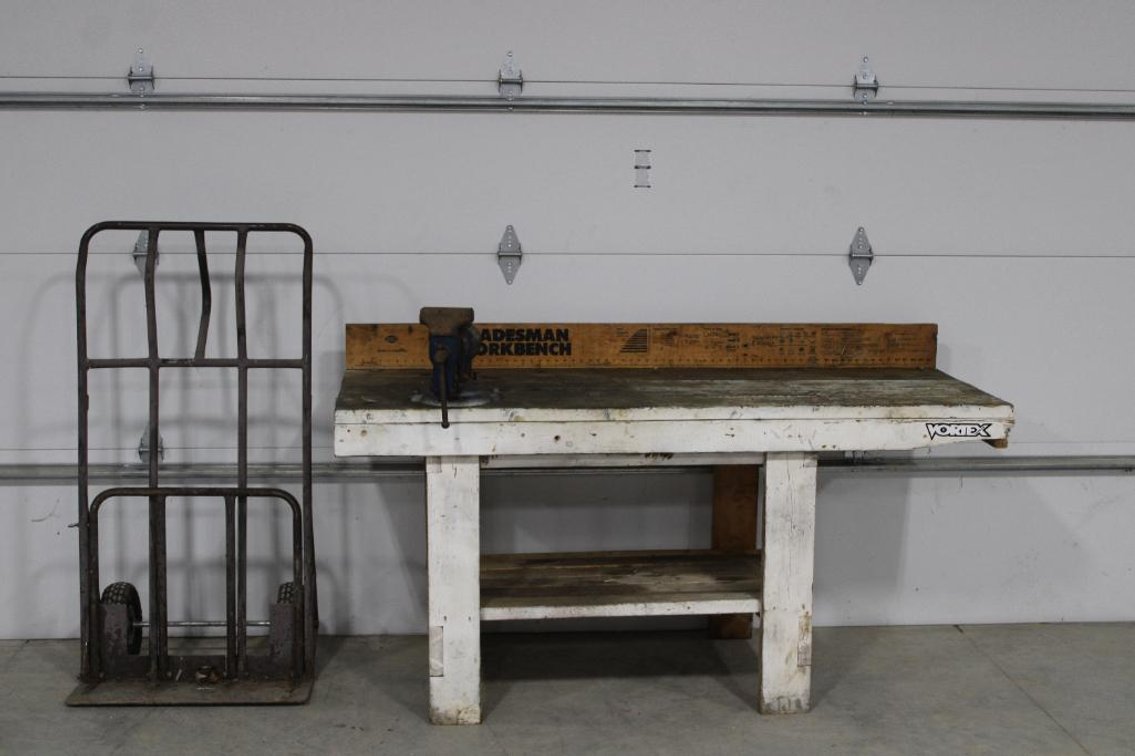 WORK BENCH W/ VICE AND DOLLY