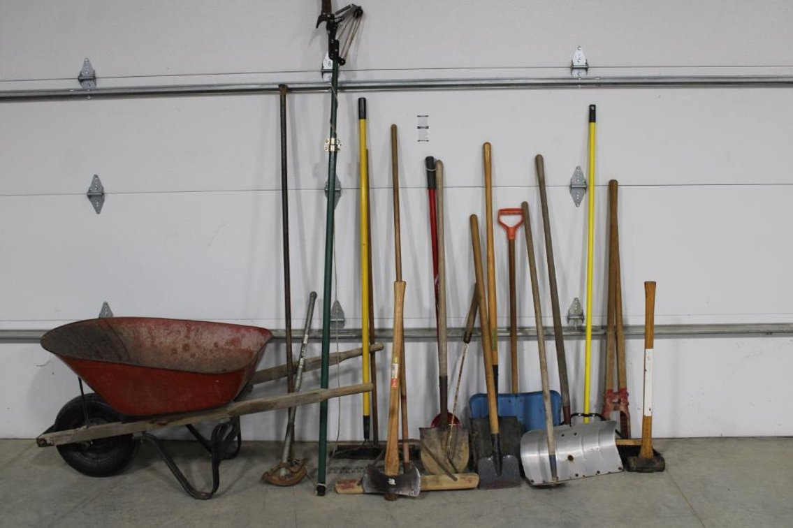 WHEEL BARROW AND LONG HANDLES