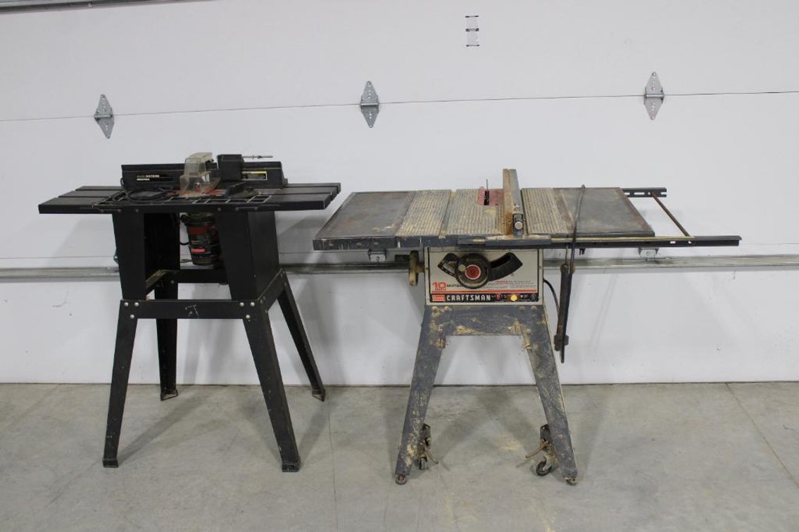 CRAFTSMAN ROUTER TABLE AND TABLE SAW