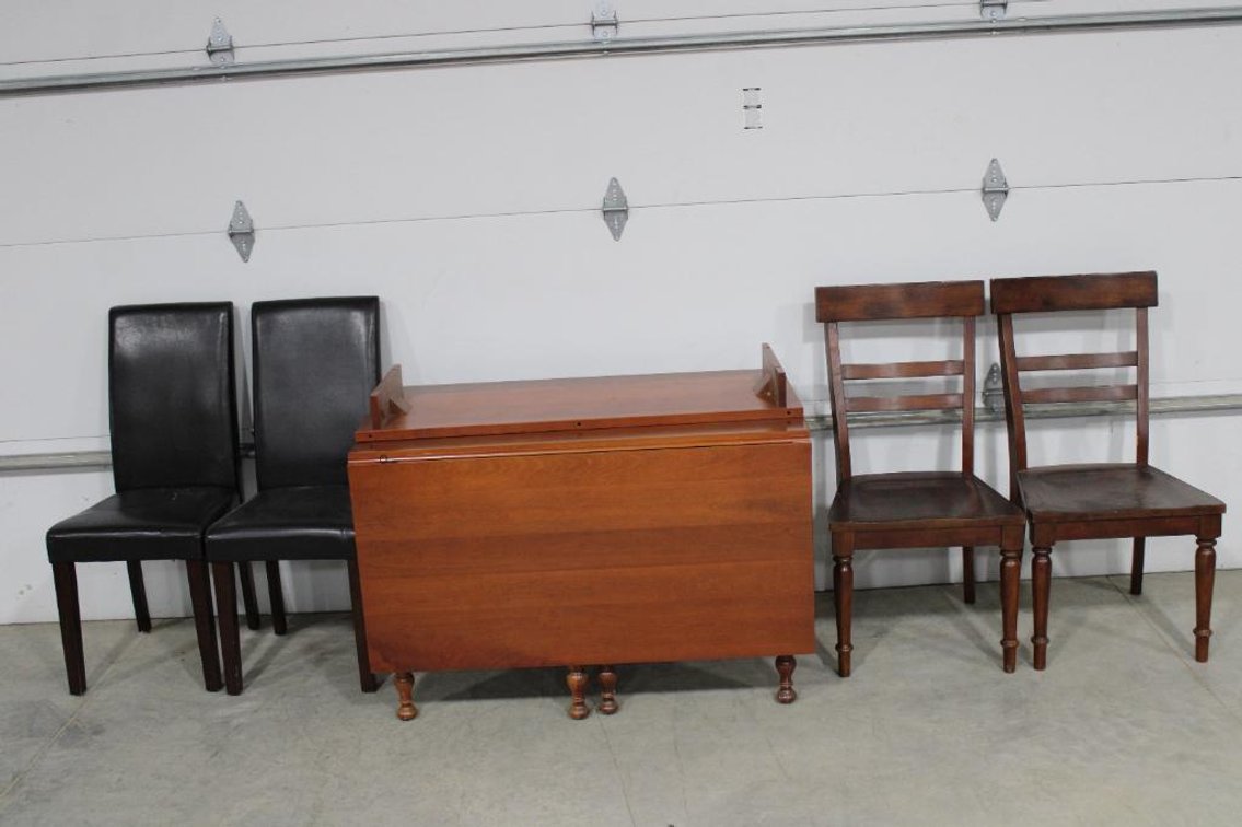 DROP LEAF TABLE W/ CHAIRS