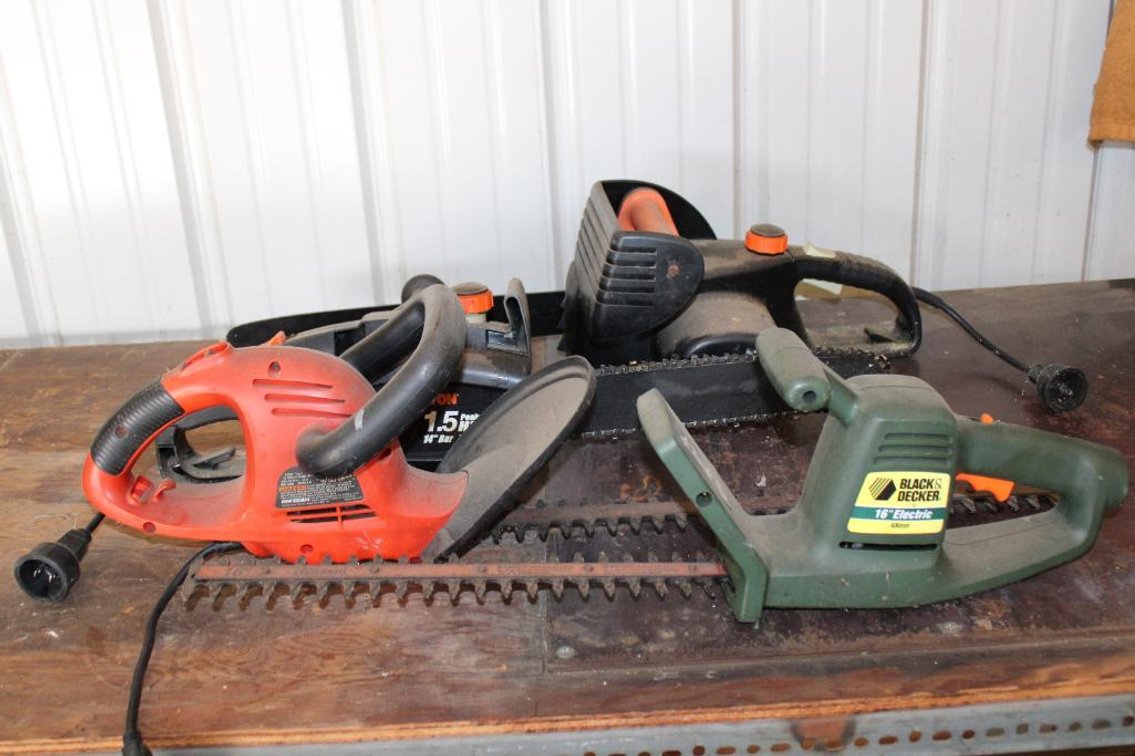 ELECTRIC CHAINSAWS AND HEDGE TRIMMERS 