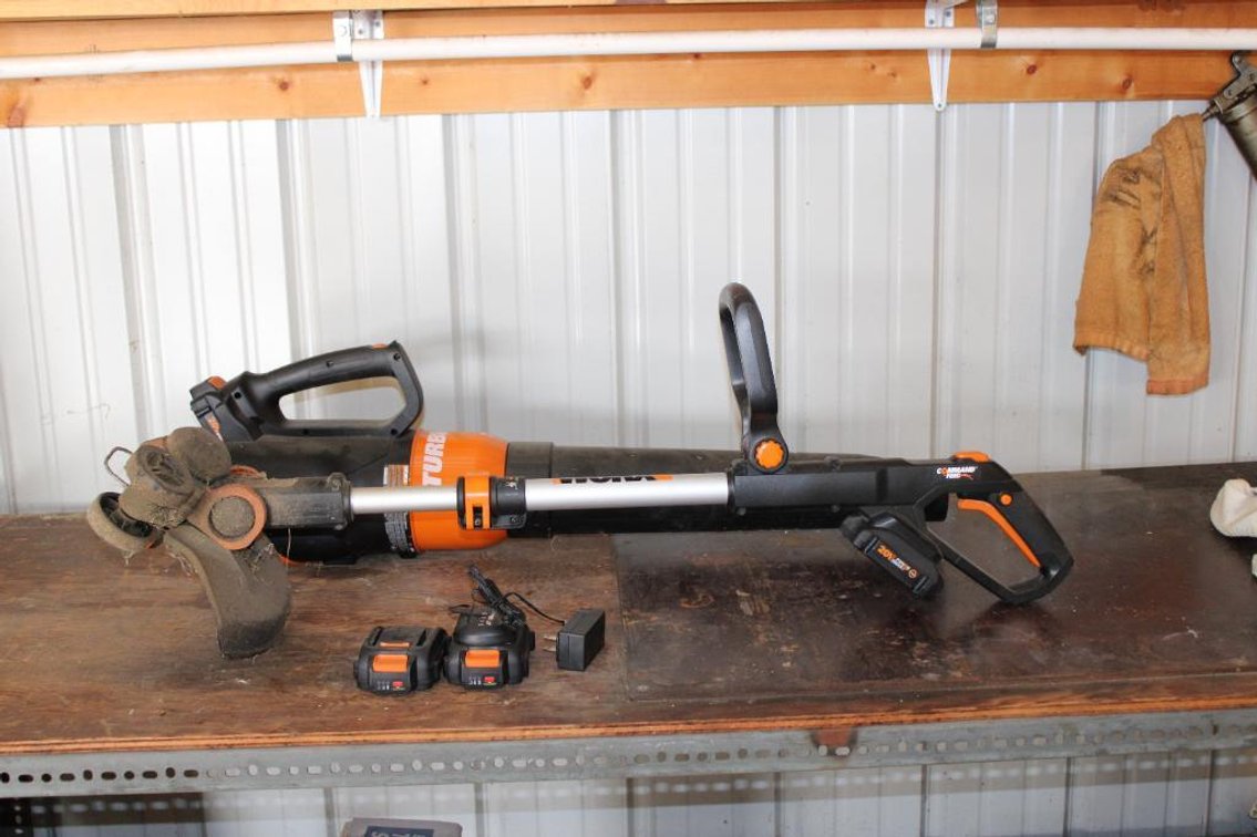 WORX BATTERY BLOWER AND WEED EATER