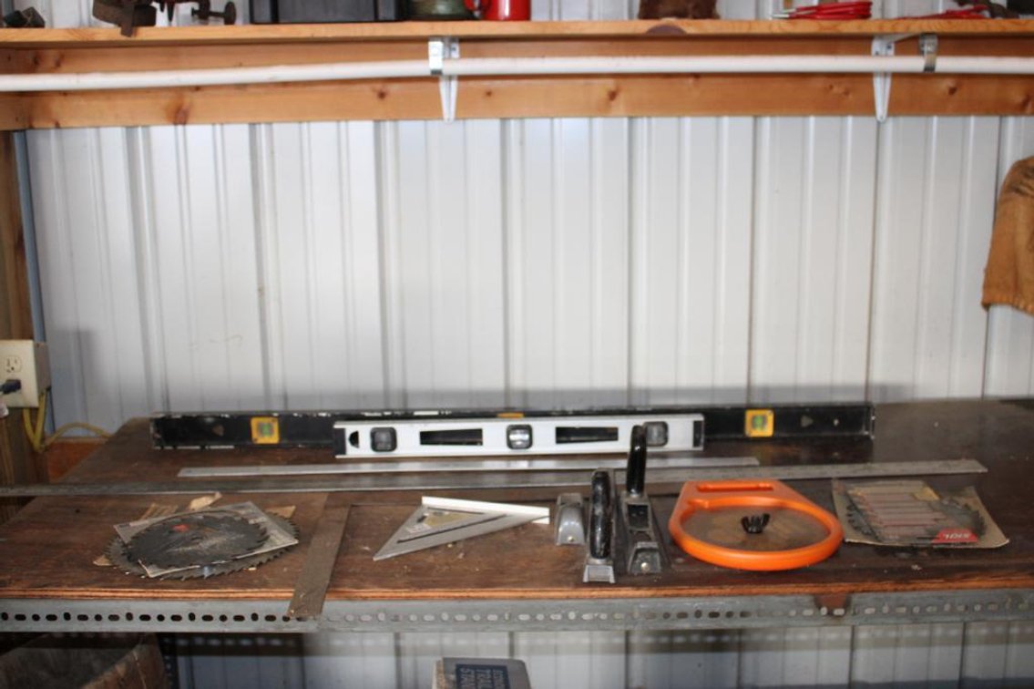 LEVELS, STRAIGHT EDGES, SAW BLADES