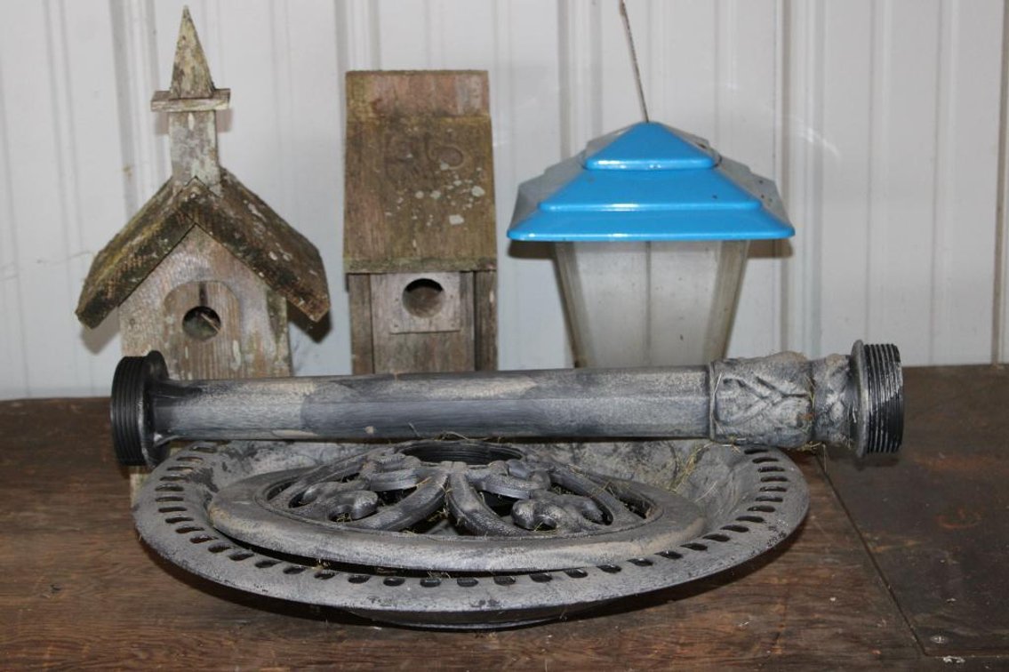 BIRD HOUSES, BATH, FEEDER