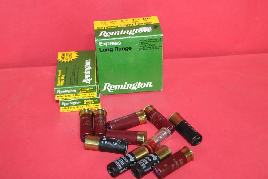 VARIOUS 12G AMMO, SLUGS, BIRD SHOT