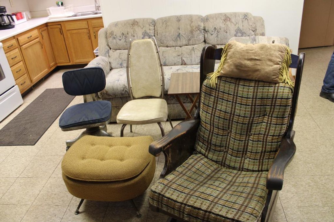 COUCH, CHAIRS, ETC