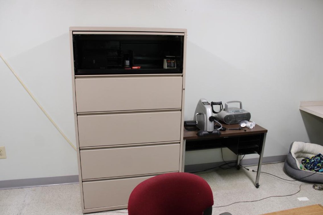 FILING CABINET, DESKS, CHAIRS, OFFICE SUPPLIES