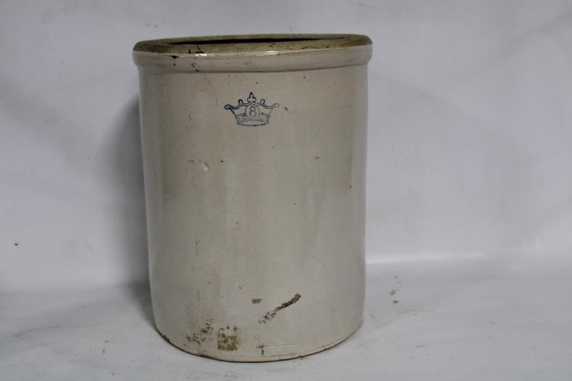 8 GAL CROWN STAMPED CROCK