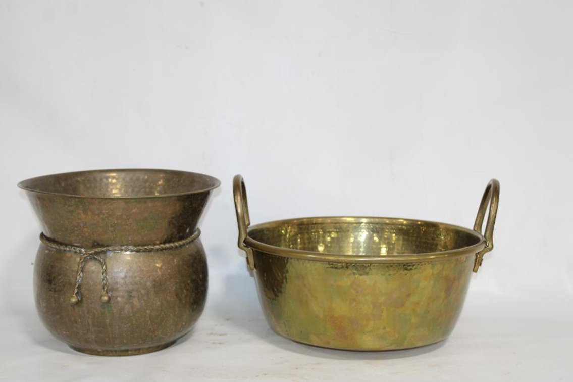 BRASS KETTLE AND ASH BUCKET