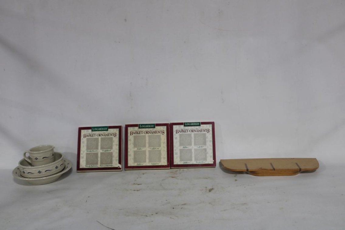 LONGABERGER POTTERY, BASKET ORNAMENTS, DIVIDER
