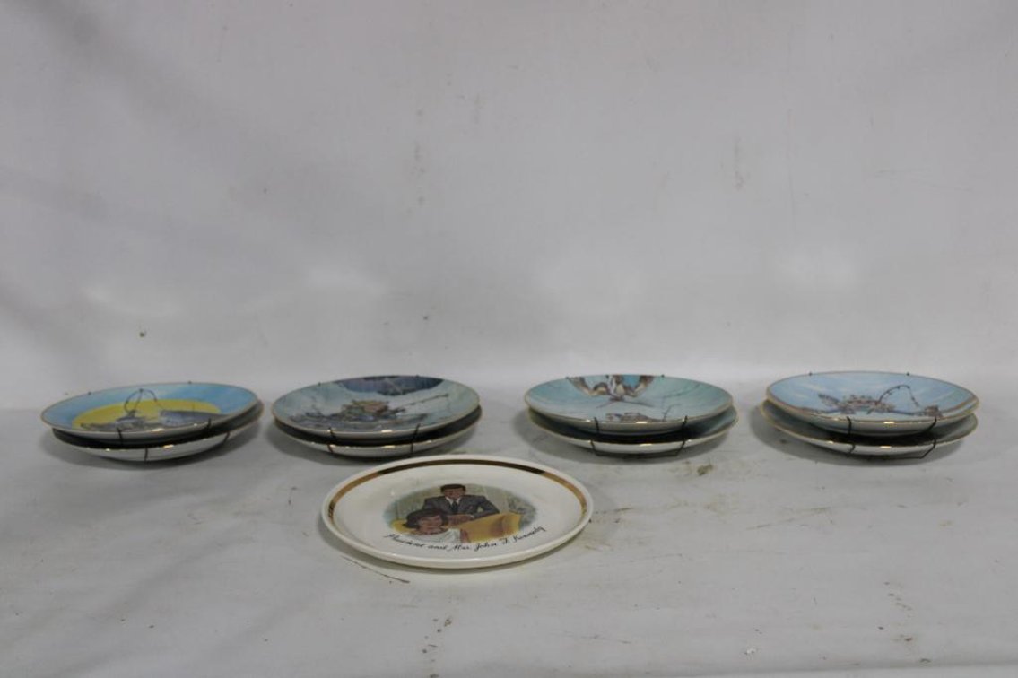 DECORATIVE CATCH OF THE DAY AND JFK PLATES