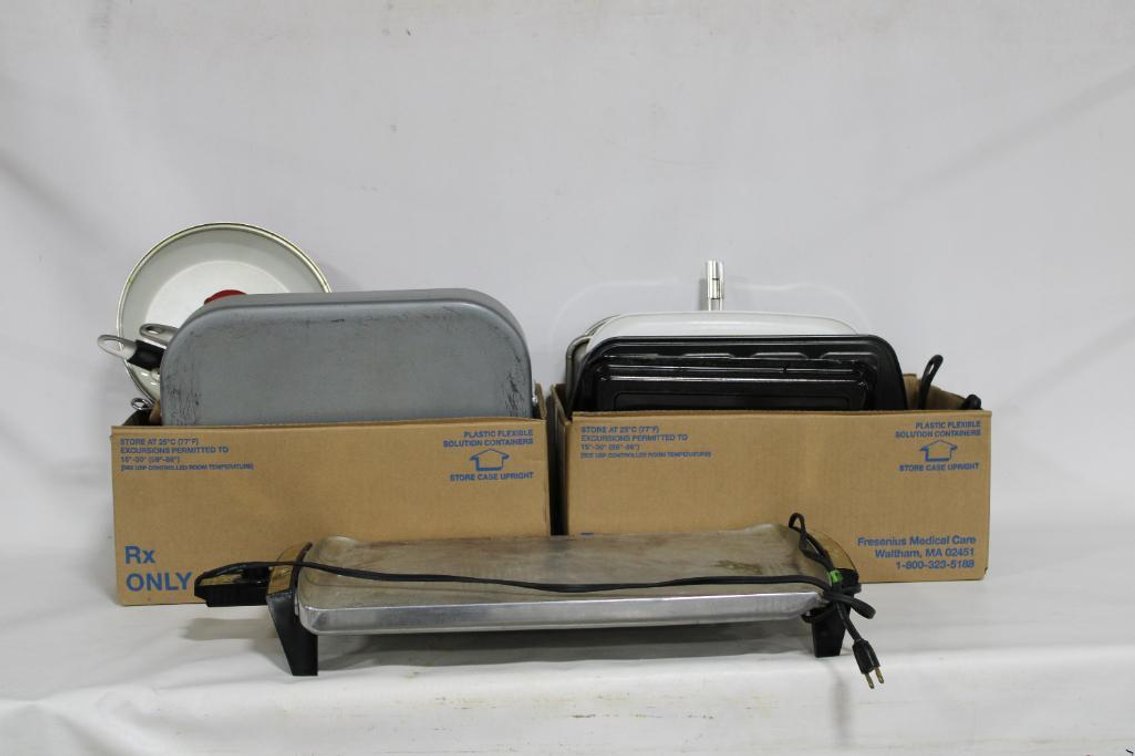 ELECTRIC GRIDDLE, POTS, PANS, BAKING DISHES