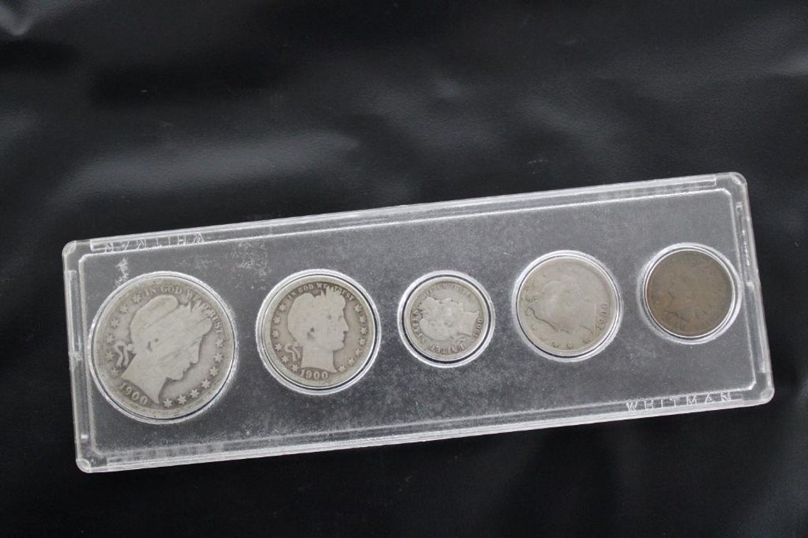 BARBER HALF, QUARTER, DIME, NICKEL, INDIAN PENNY