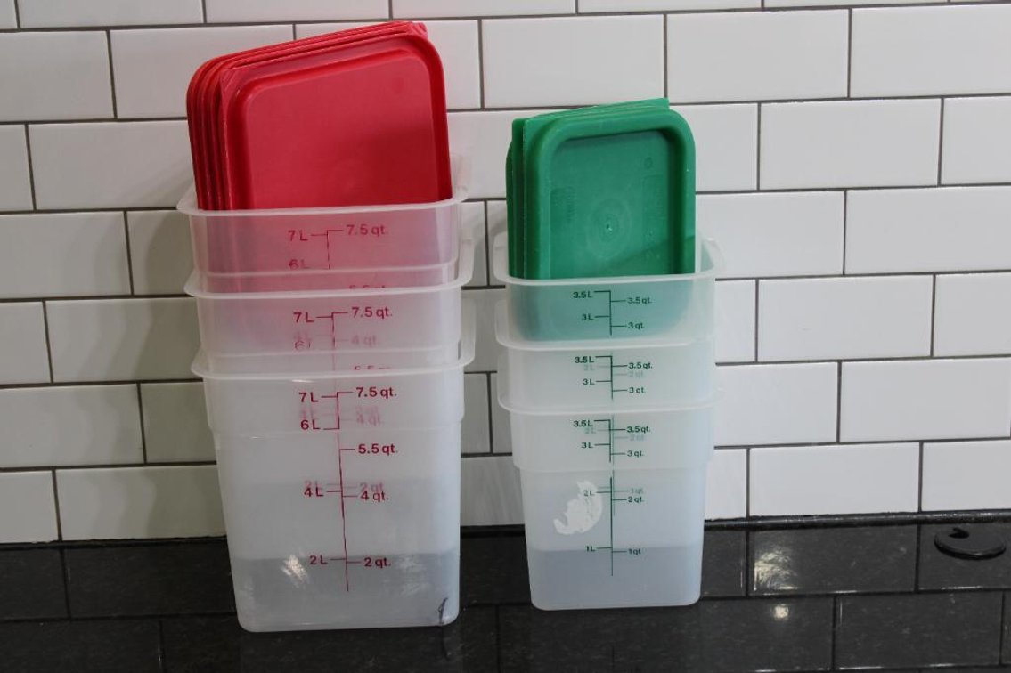 3.5 AND 7.5QT STORAGE MEASURING CONTAINERS W/ LIDS