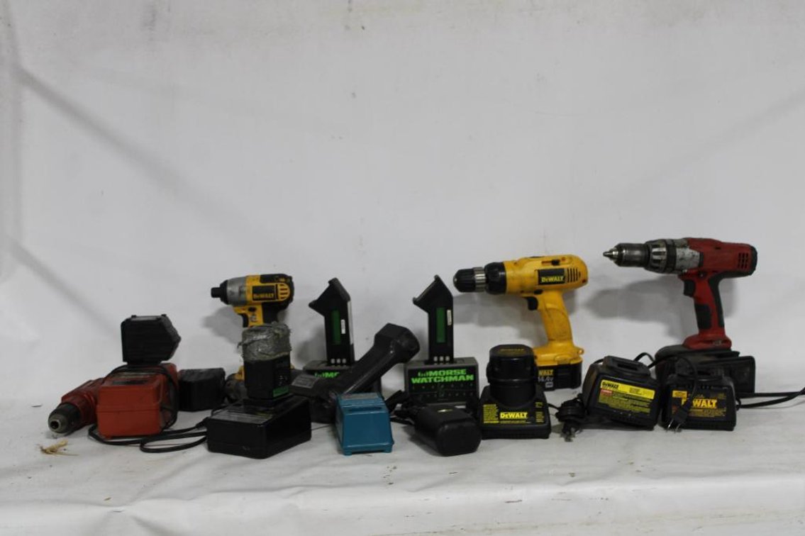 CORDLESS DRILL, NUT DRIVER, VARIOUS BATTERIES
