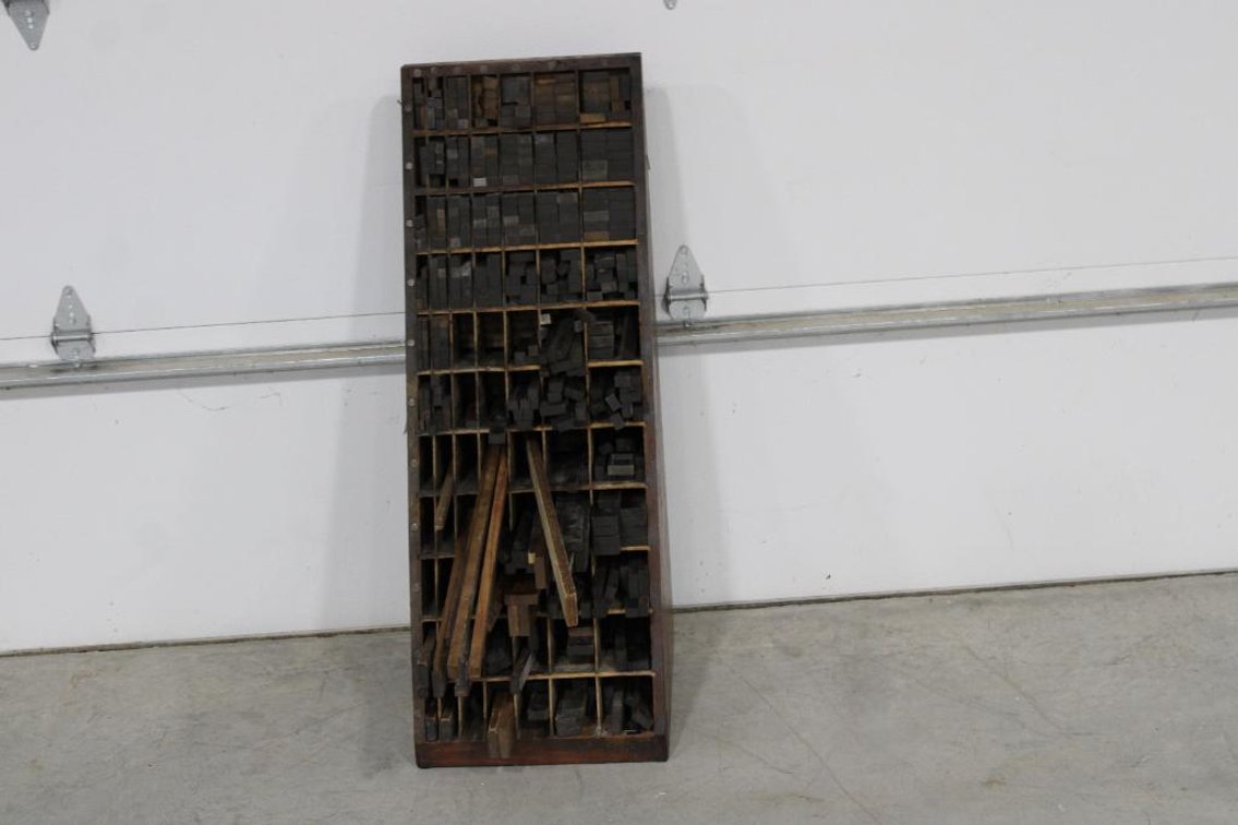 THOMPSON CABINET ANTIQUE PRINTER CABINET 
