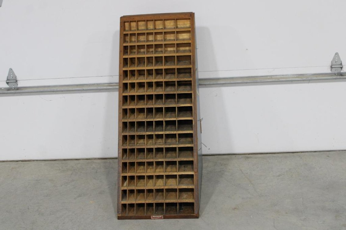 HAMILTON MFG CO ANTIQUE PRINTER CABINET 