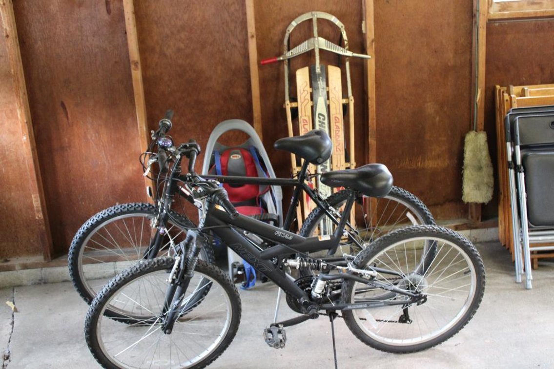 BIKES, CHILDS SEAT, VINTAGE SLED