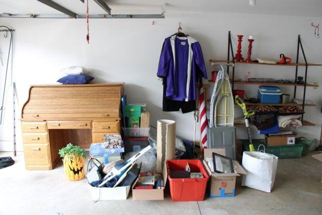 1/2 GARAGE CONTETNS, ROLL TOP DESK AND MORE