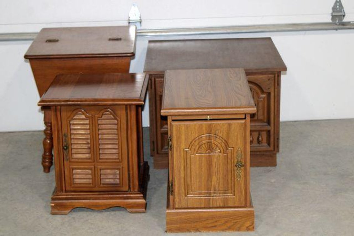 END TABLE CABINETS AND FLIP TOP TABLE