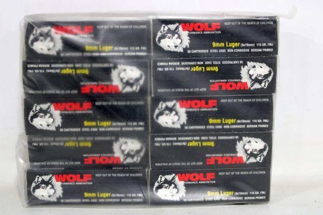 500 ROUNDS WOLF 9MM