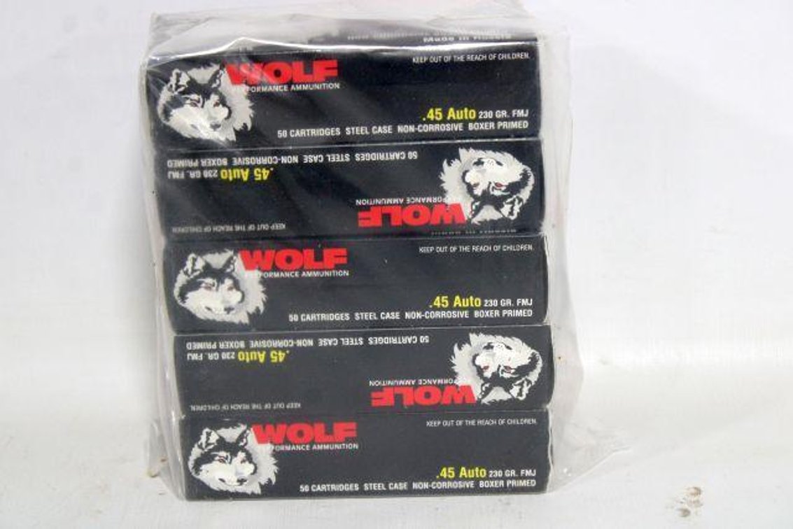 250 ROUNDS WOLF .45 AUTO AMMO