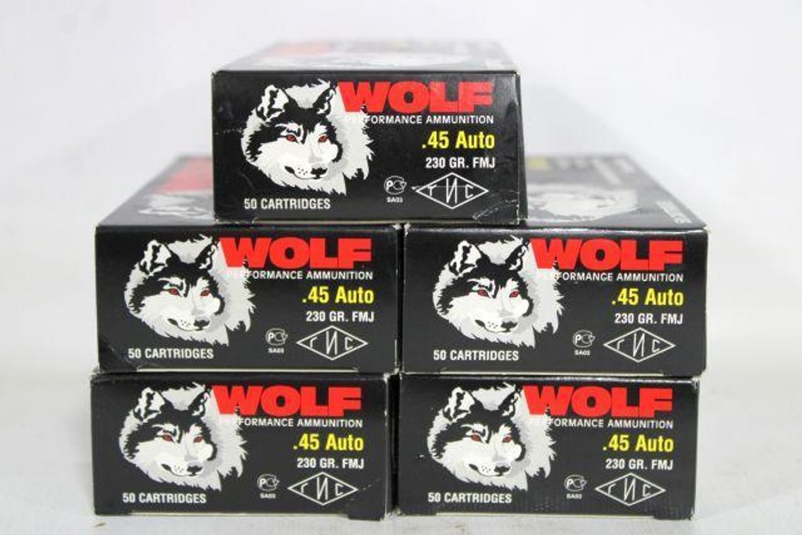 250 ROUNDS WOLF .45 AUTO AMMO