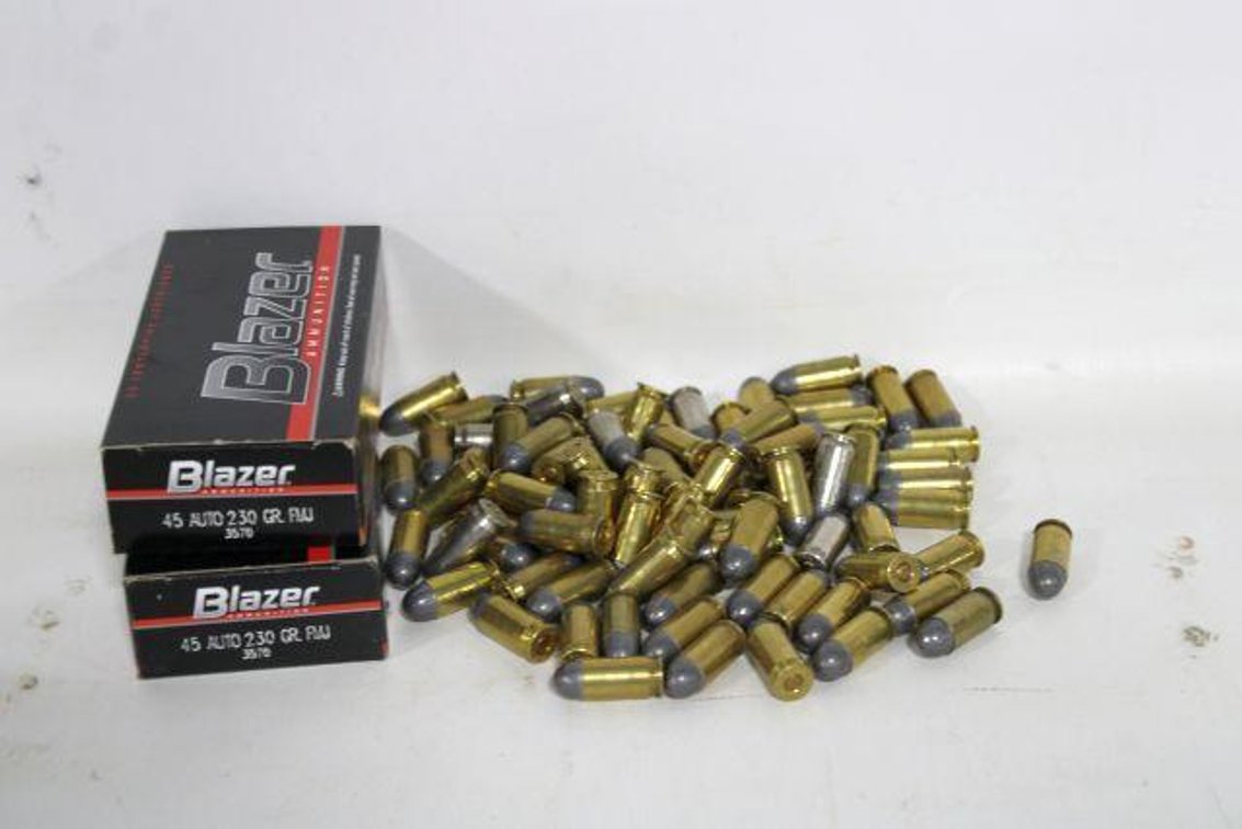 100 ROUNDS OF BLAZER 45 AUTO W/ BAG OF EXTRA 