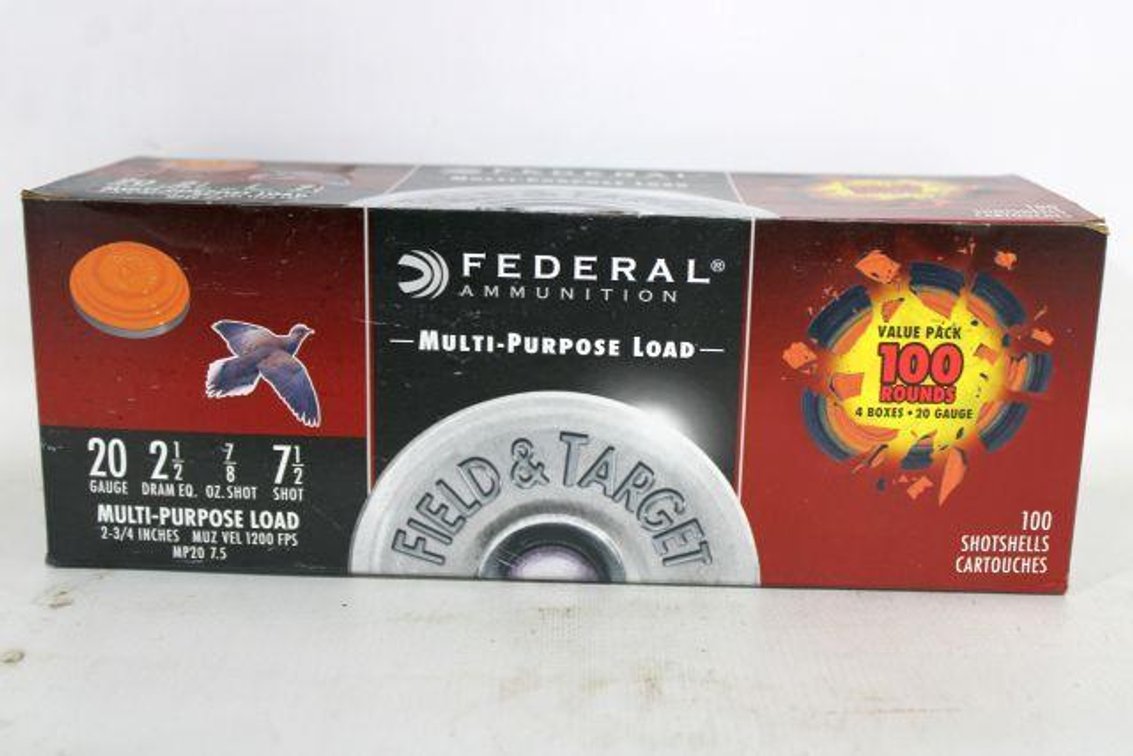 100 ROUNDS FEDERAL 20 GAUGE AMMO