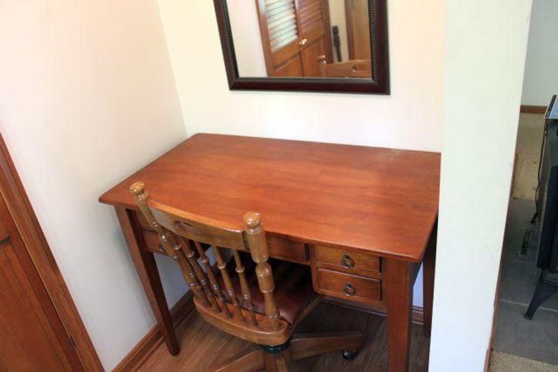 DESK, CHAIR, AND MIRROR 