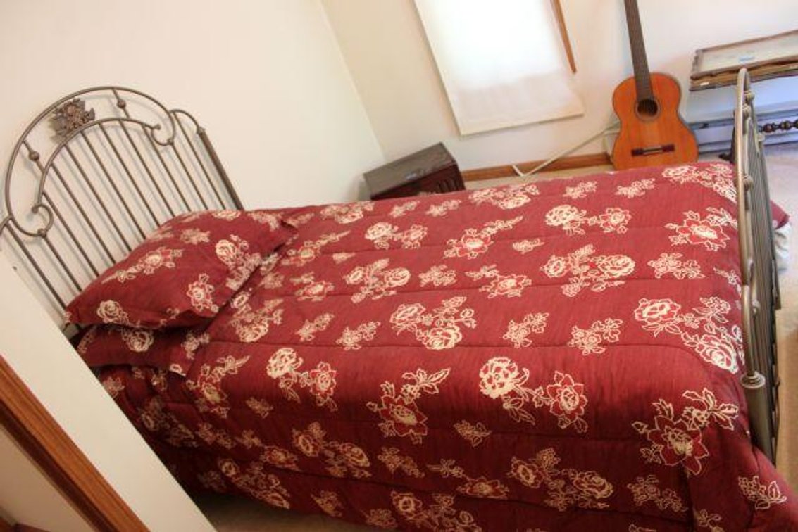 BED FRAME, MATRESS, LINENS