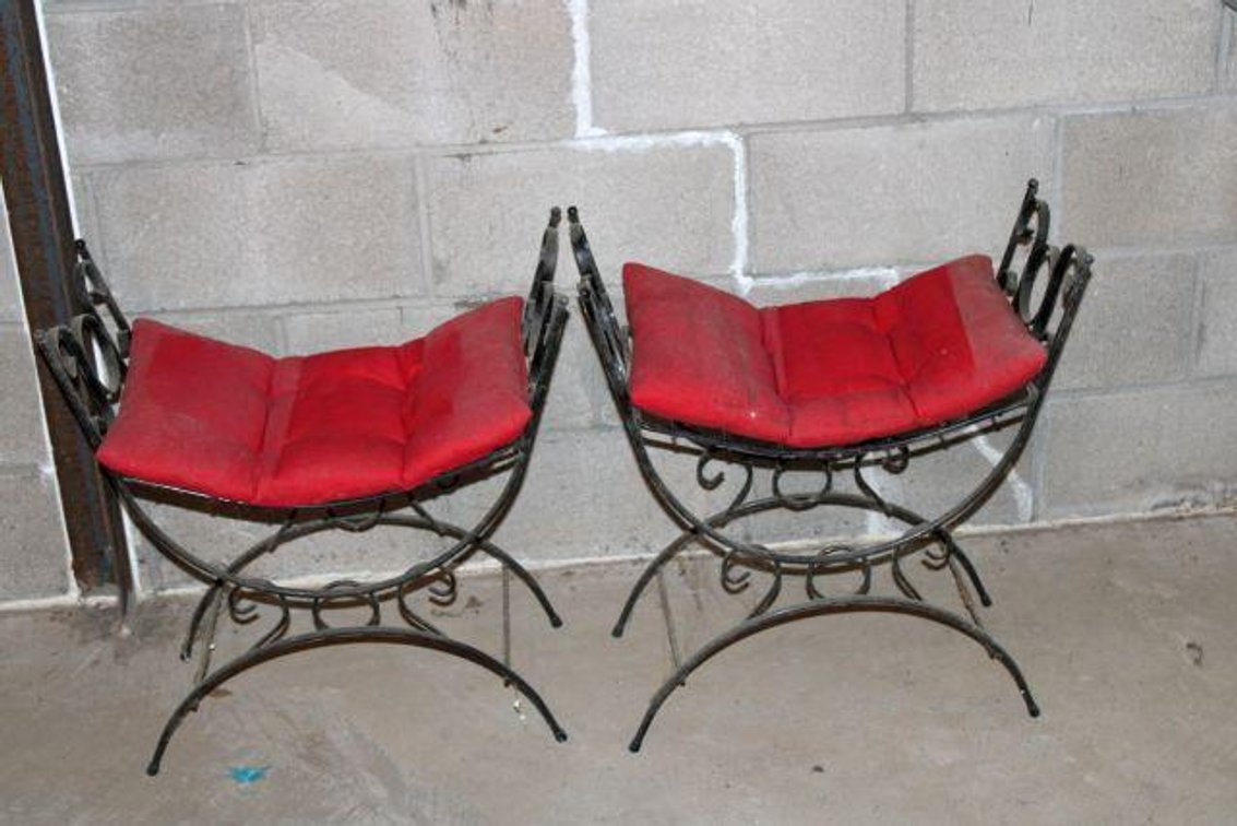 WROUGHT IRON STOOLS