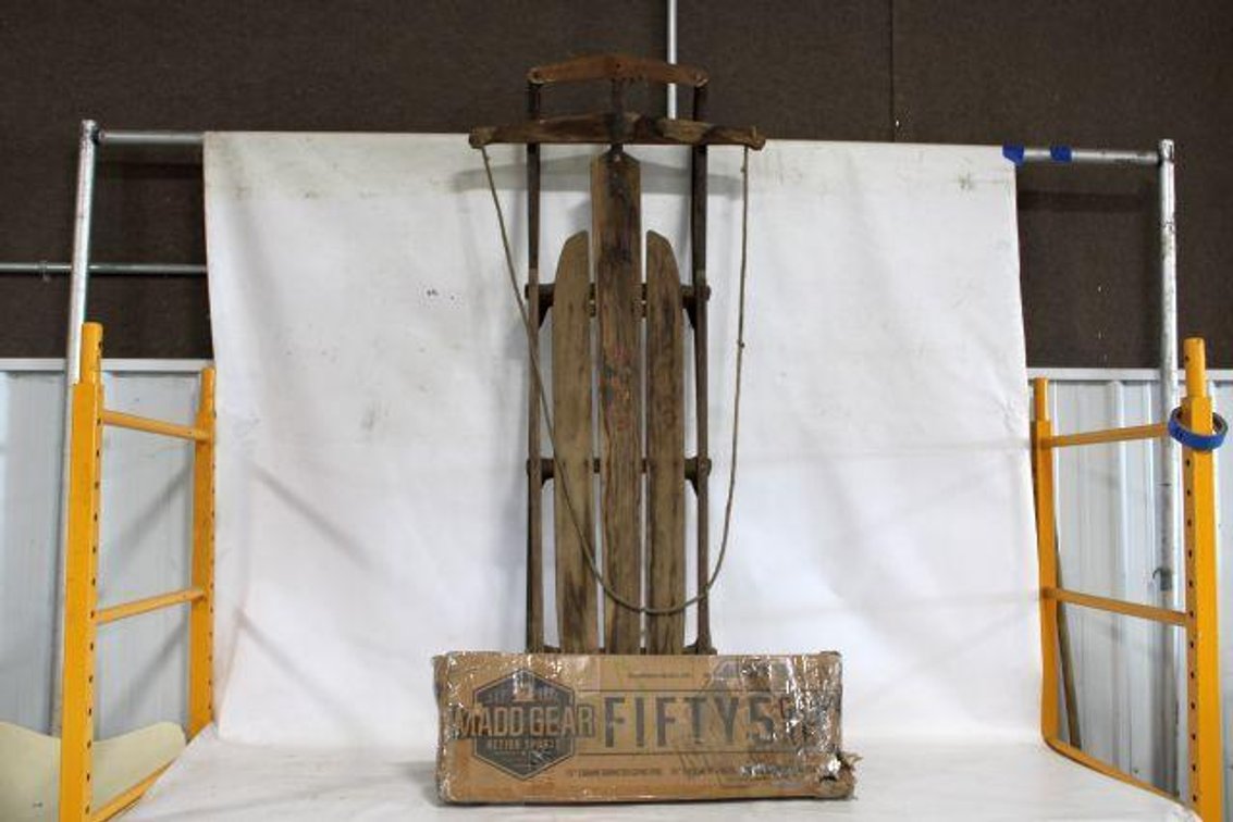 VINTAGE SLED AND SKATE PARK GRINDING RAIL