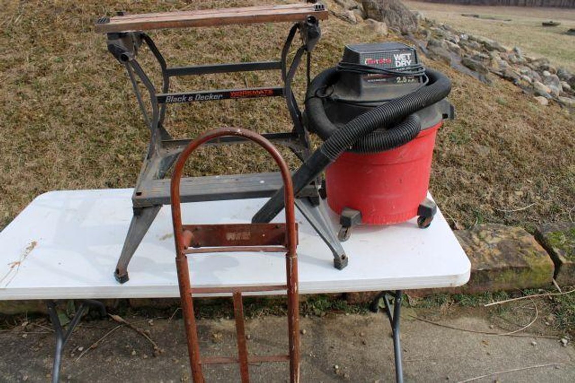 WET/DRY VAC, DOLLY, WORKMATE