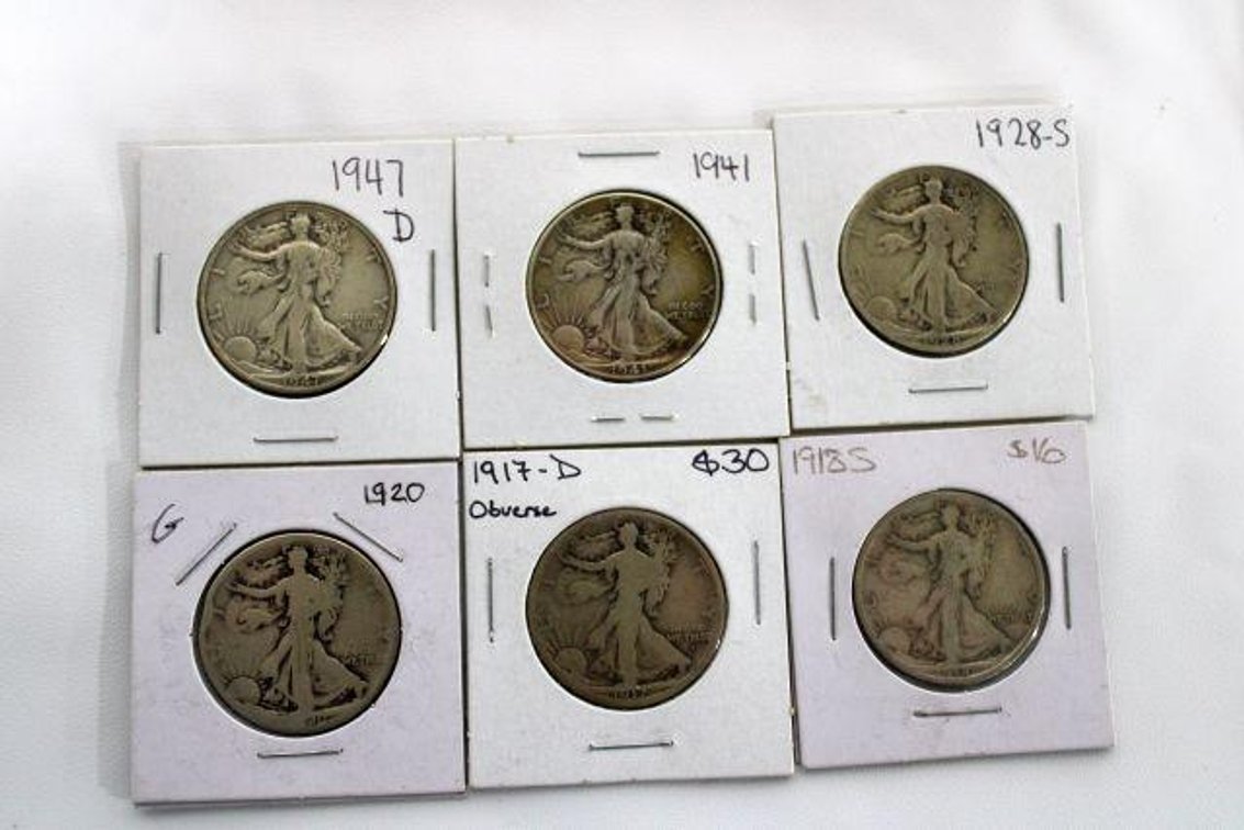 WALKING LIBERTY HALF DOLLARS