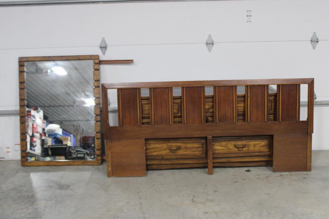VINTAGE DRESSER AND FOOT BOARD