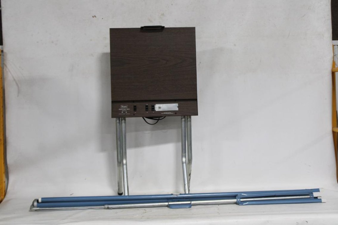 PROJECTION SCREEN AND TABLE