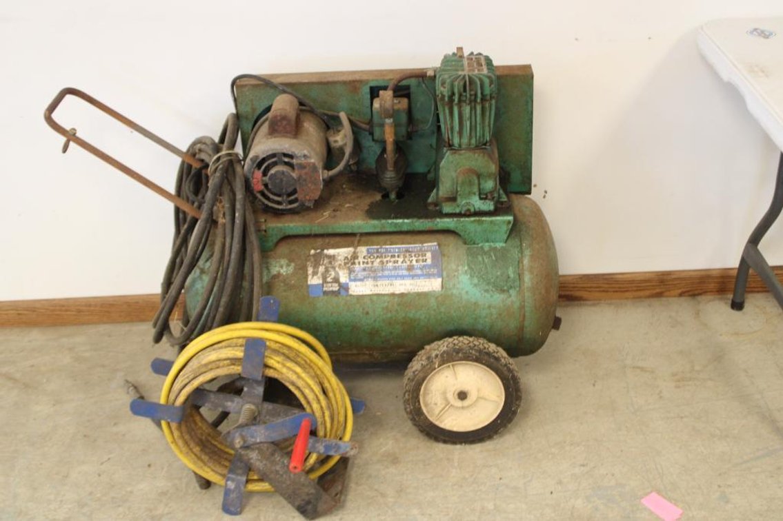 AIR COMPRESSOR AND HOSE REEL