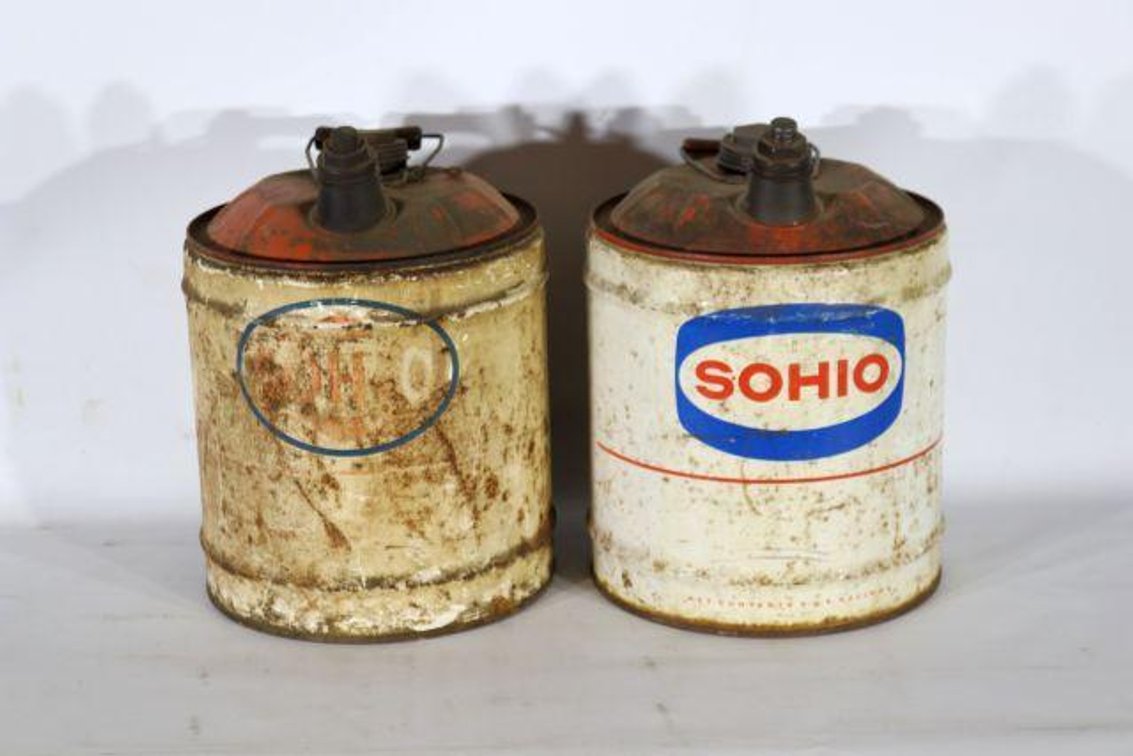 ANTIQUE SOHIO FUEL CANS
