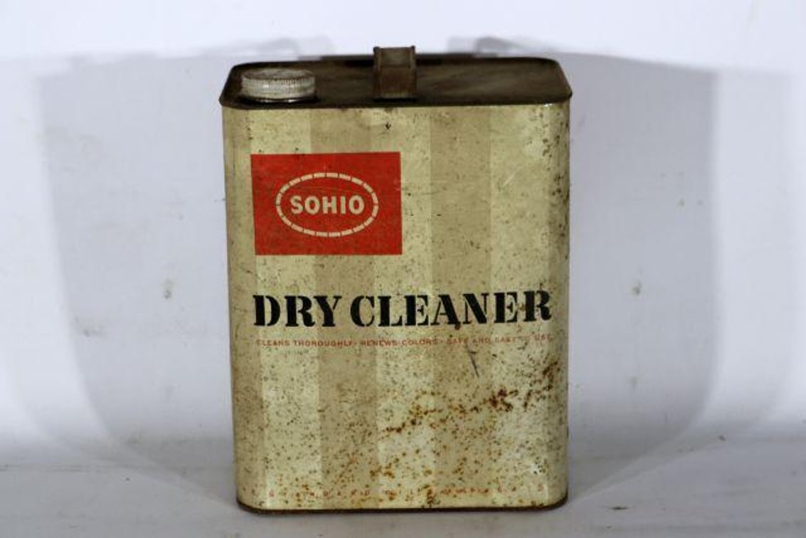 ANTIQUE SOHIO DRY CLEANERS CAN