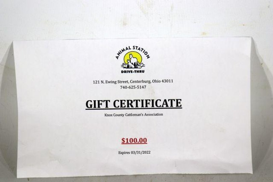 ANIMAL STATION GIFT CERTIFICATE 